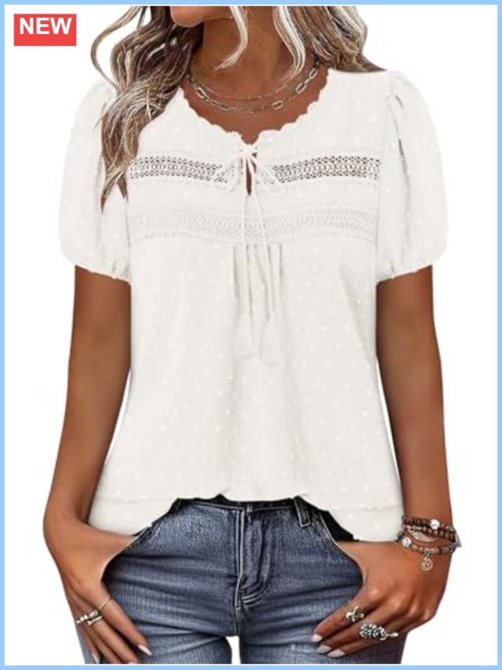 Women's Boho Short Sleeve Blouse Casual Crew Neck Loose Flowy Polyester Summer